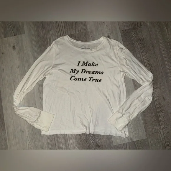 White Long Sleeve Top with Inspirational Print - Picture 2 of 6